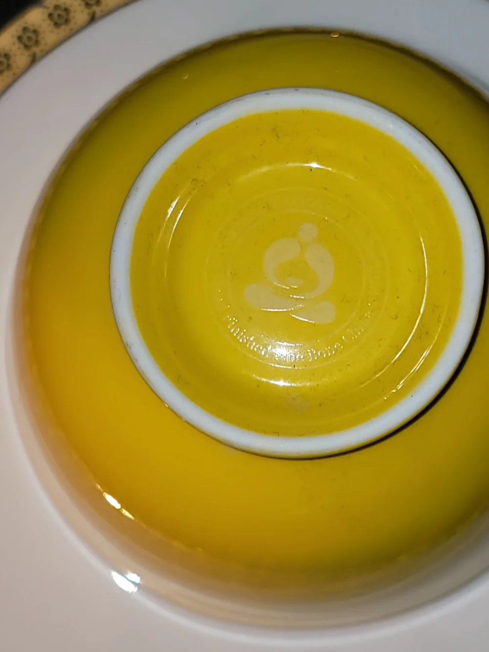 VINTAGE TEAVANA NOBLE POPPY Yellow Porcelain 10 PiecesTea Set with 14K Gold Trim